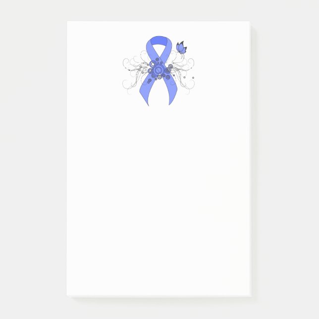 Blue Ribbon with Butterfly Post-it Notes (Front)