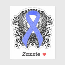 Blue Ribbon with Wings