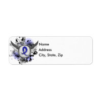 Blue Ribbon With Wings Ankylosing Spondylitis