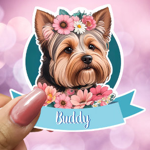 Blue Ribbon, Yorkshire & pink flowers custom