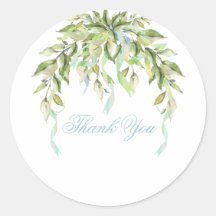 Blue Ribbons Floral Greenery Thank You 