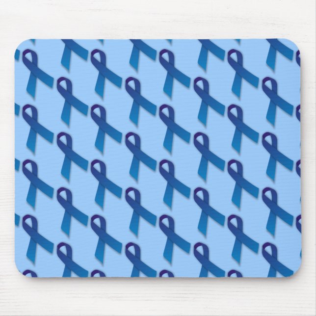 Blue Ribbons Pattern Mouse Mat (Front)