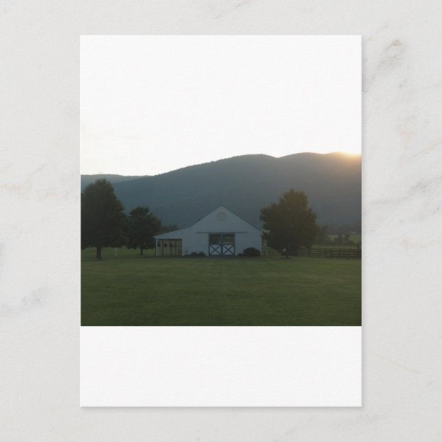 Blue Ridge Farm Sunset Postcard (Front)