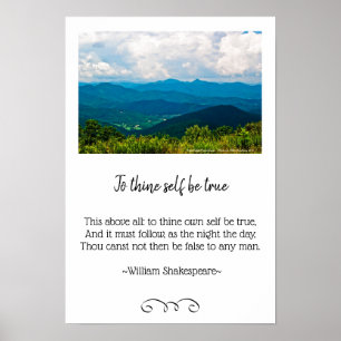 Blue Ridge Mountains and Hamlet Quote Photo Poster