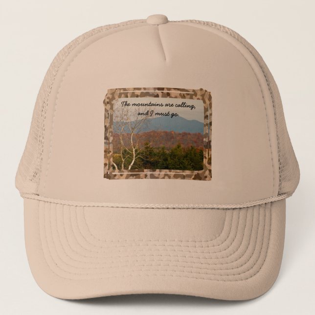 Blue Ridge Mountains Are Calling Quote | Nature Trucker Hat (Front)