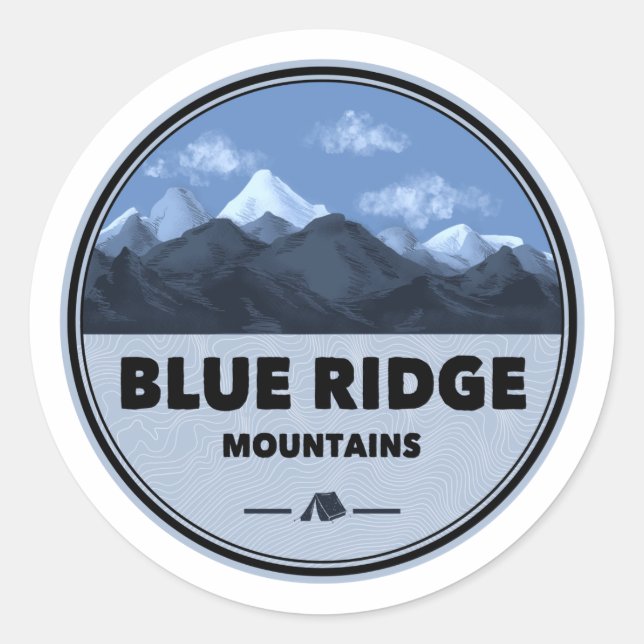 Blue Ridge Mountains Camping Classic Round Sticker (Front)