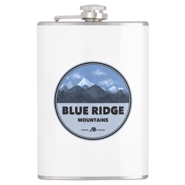Blue Ridge Mountains Camping Hip Flask (Front)