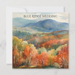Blue Ridge Mountains Fall Watercolor Wedding Invitation