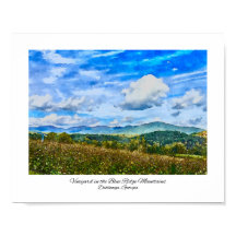 Blue Ridge Mountains Georgia Vineyard Watercolor