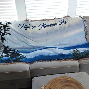 Blue Ridge Mountains High on Mountain Air Throw Blanket