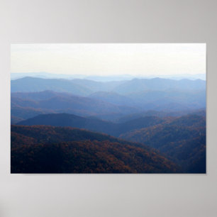 Blue Ridge Mountains in Fall, North Carolina Poster