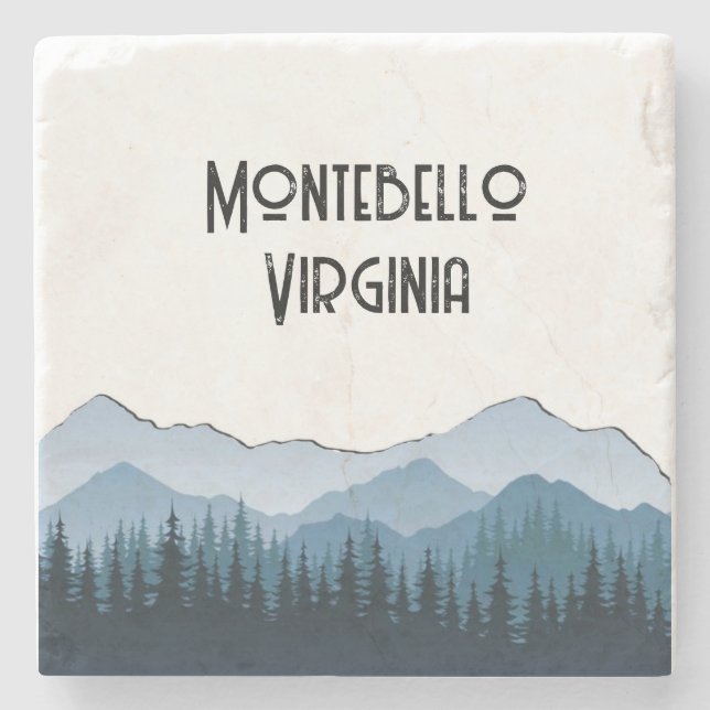 Blue Ridge Mountains, Montebello customisable Stone Coaster (Front)