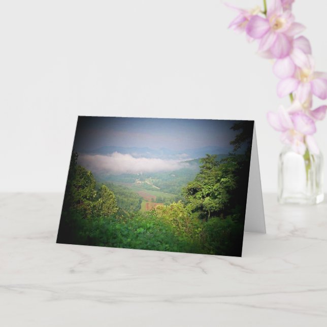 Blue Ridge Mountains Northeast Georgia Birthday Card (Orchid)