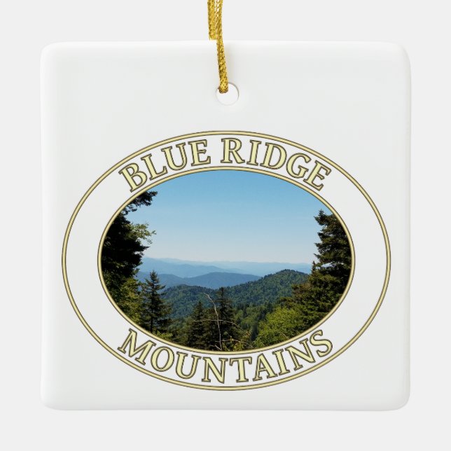 Blue Ridge Mountains of North Carolina Ceramic Ornament (Front)
