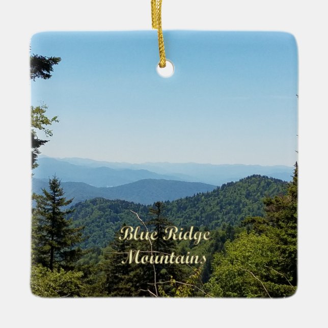 Blue Ridge Mountains of North Carolina Ceramic Ornament (Front)