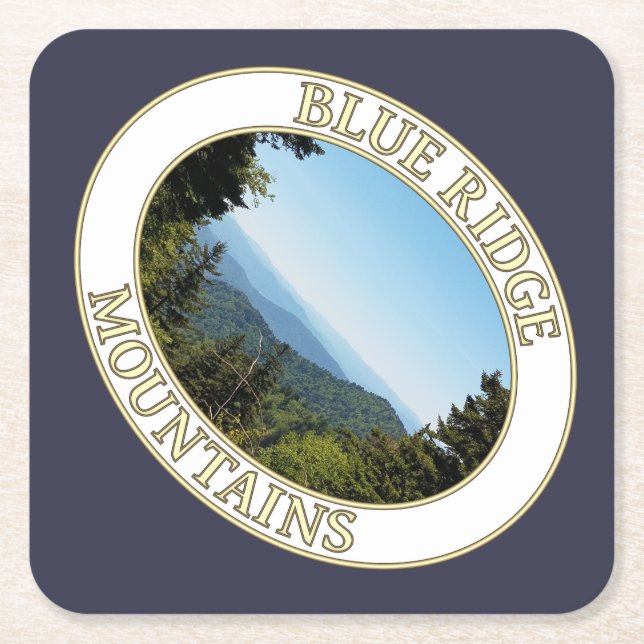 Blue Ridge Mountains of North Carolina Square Paper Coaster (Front)