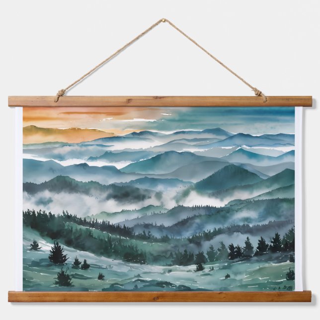 Blue Ridge Mountains Painting Blue Ridge Parkway W Hanging Tapestry (Front)