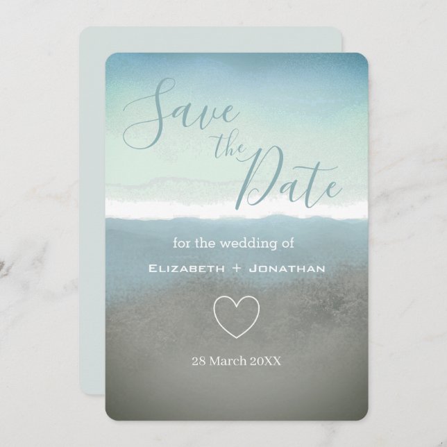 Blue ridge mountains save the date invitation (Front/Back)