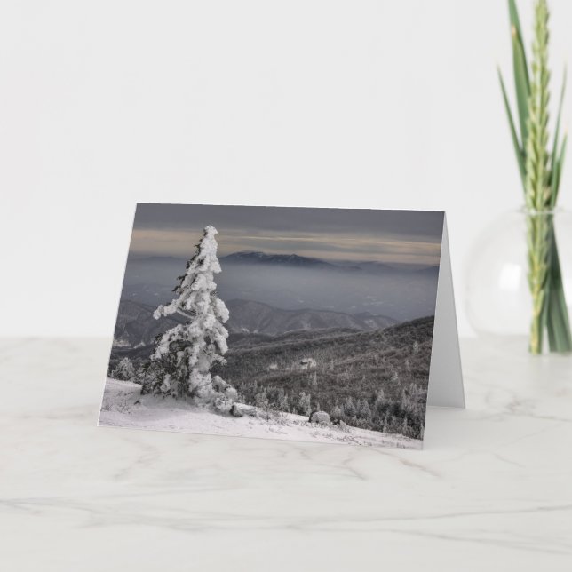 Blue Ridge Mountains Snow Photo Greeting Card (Front)