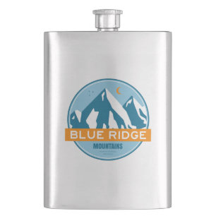 Blue Ridge Mountains Stars Moon Hip Flask