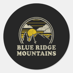 Blue Ridge Mountains T Shirt Vintage Hiking Mounta Classic Round Sticker