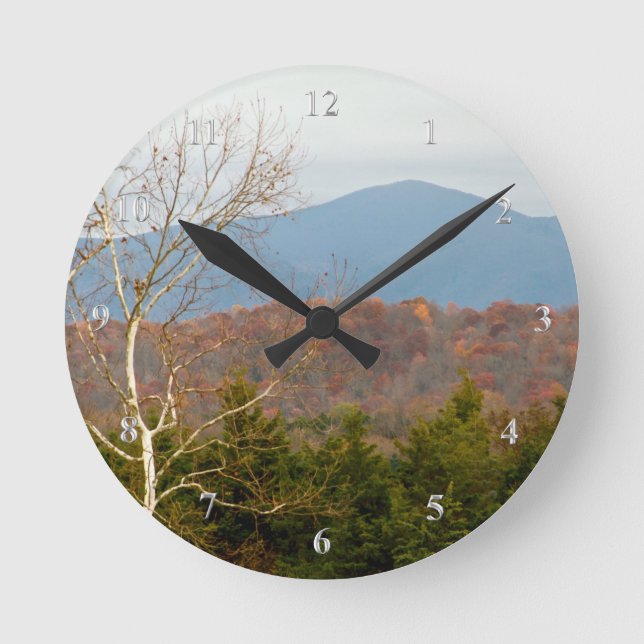 Blue Ridge Mountains VA Shenandoah Valley Photo Round Clock (Front)
