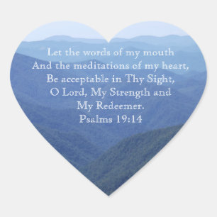 Blue Ridge Mountains Verse Heart Stickers