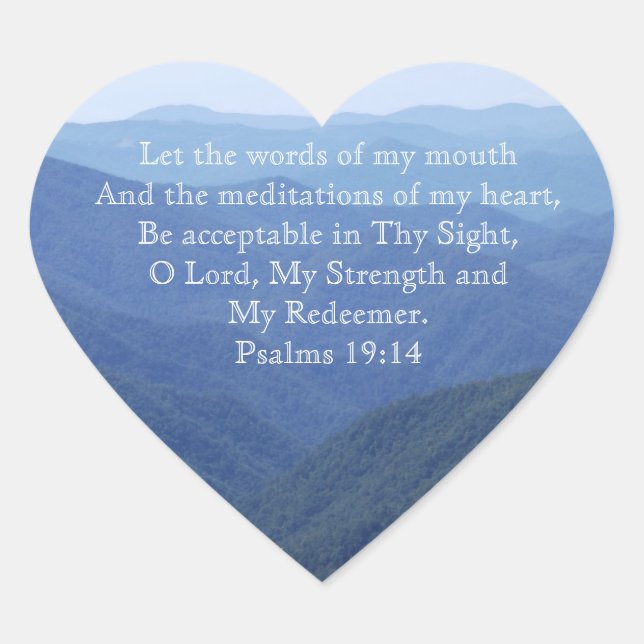 Blue Ridge Mountains Verse Heart Stickers (Front)