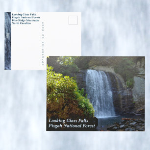Blue Ridge Mountains Waterfall Looking Glass Falls Postcard