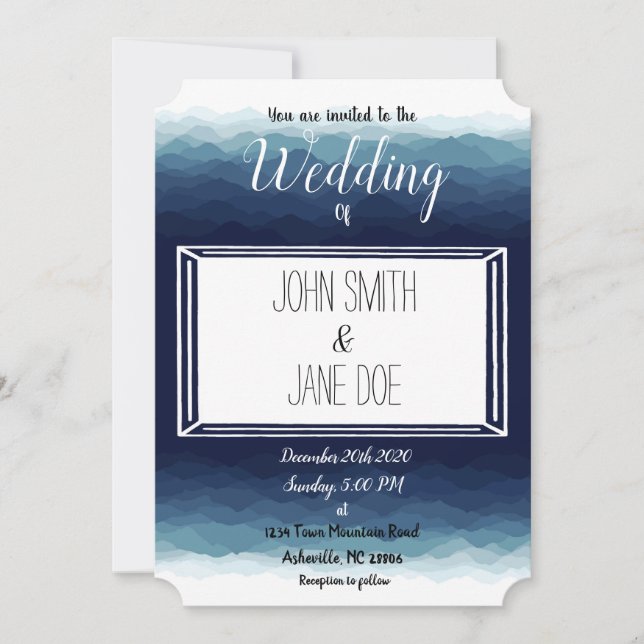 Blue Ridge Mountains Wedding Invitation (Front)