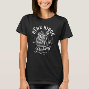 Blue Ridge Parkway Brp Vintage Motorcycle Design T-Shirt