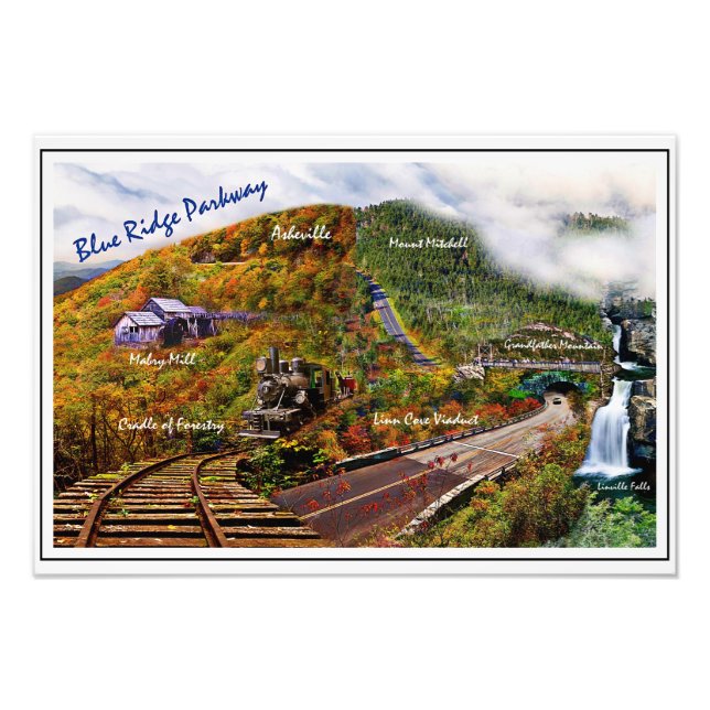 Blue Ridge Parkway Collage Photo Print (Front)