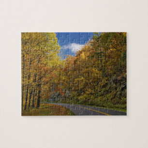 Blue Ridge Parkway curving through autumn colours Jigsaw Puzzle