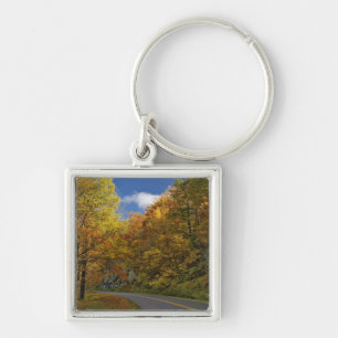 Blue Ridge Parkway curving through autumn colours Key Ring