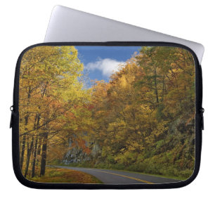 Blue Ridge Parkway curving through autumn colours Laptop Sleeve