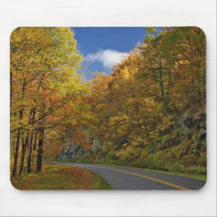 Blue Ridge Parkway curving through autumn colours Mouse Mat