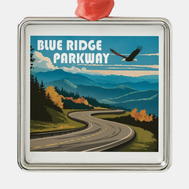 Blue Ridge Parkway Eagle Metal Tree Decoration (Front)