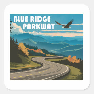 Blue Ridge Parkway Eagle Square Sticker