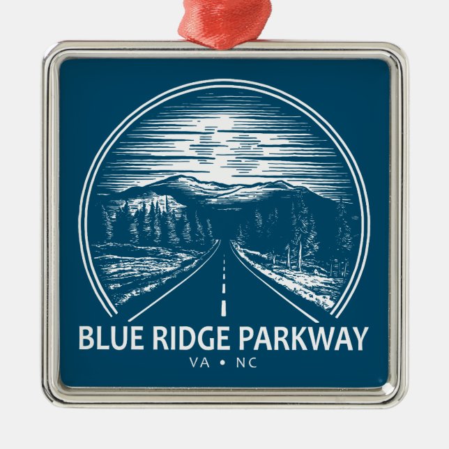 Blue Ridge Parkway Forest Metal Tree Decoration (Front)