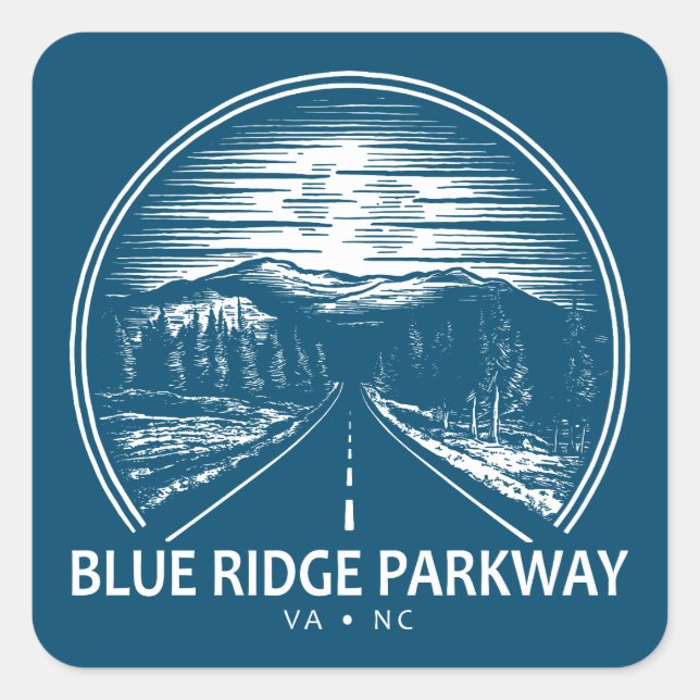Blue Ridge Parkway Forest Square Sticker (Front)