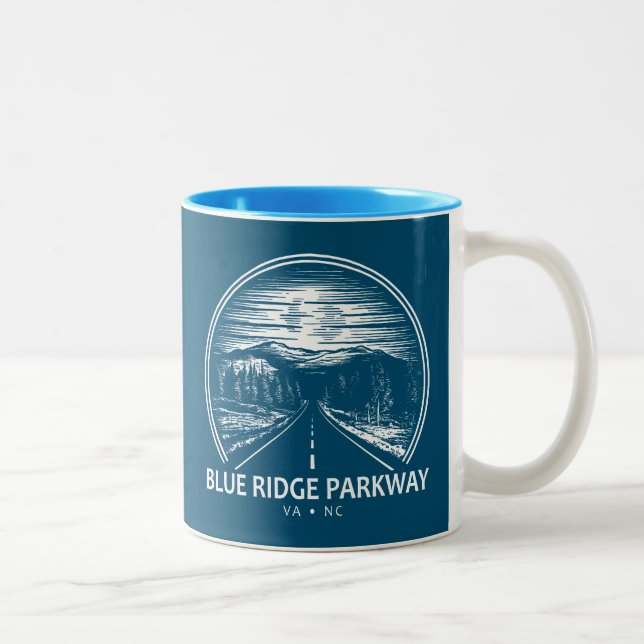 Blue Ridge Parkway Forest Two-Tone Coffee Mug (Right)