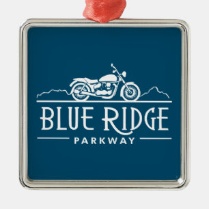 Blue Ridge Parkway Motorcycle Metal Tree Decoration