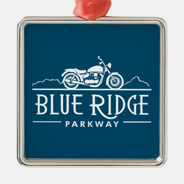Blue Ridge Parkway Motorcycle Metal Tree Decoration (Front)