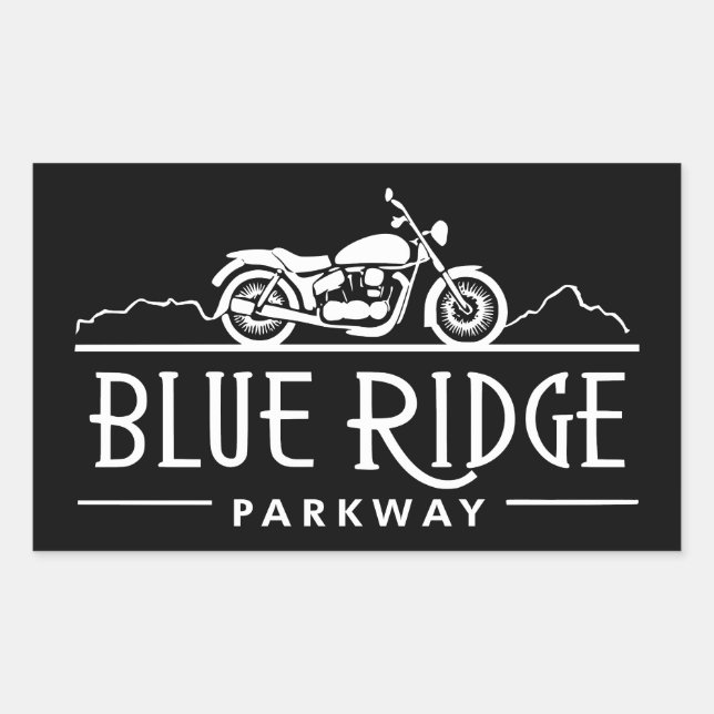 Blue Ridge Parkway Motorcycle Rectangular Sticker (Front)