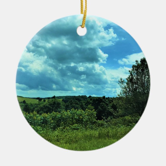 Blue Ridge Parkway near Floyd, Virginia Ceramic Tree Decoration (Front)