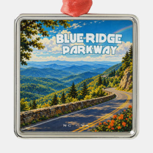 Blue Ridge Parkway Rainbow Metal Tree Decoration
