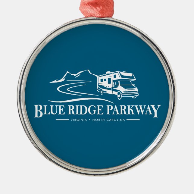 Blue Ridge Parkway Recreational Vehicle Metal Tree Decoration (Front)