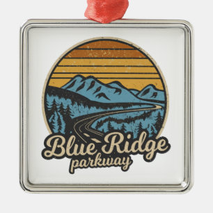 Blue Ridge Parkway Retro Metal Tree Decoration