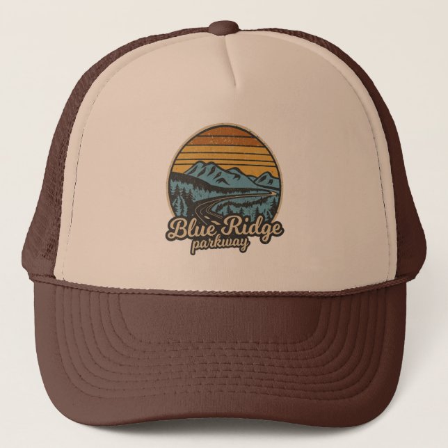 Blue Ridge Parkway Retro Trucker Hat (Front)