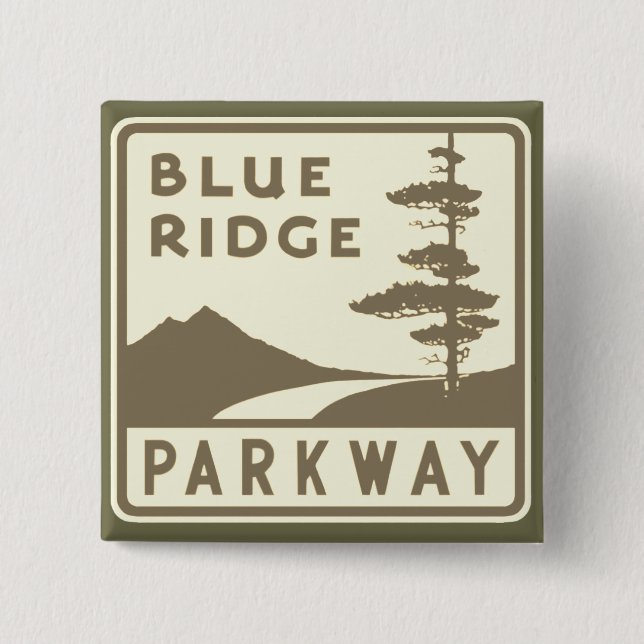 Blue Ridge Parkway shield 15 Cm Square Badge (Front)